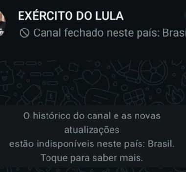 Imagem - Canal de apoio a Lula no WhatsApp com mais de 4 milhões de seguidores é suspenso por ordem do TSE
