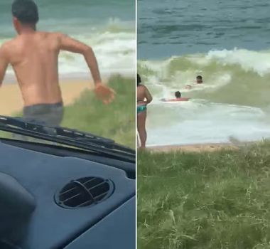 Imagem - Vendedor de laranjas larga carro na rodovia e pula no mar para salvar menino de afogamento no RJ