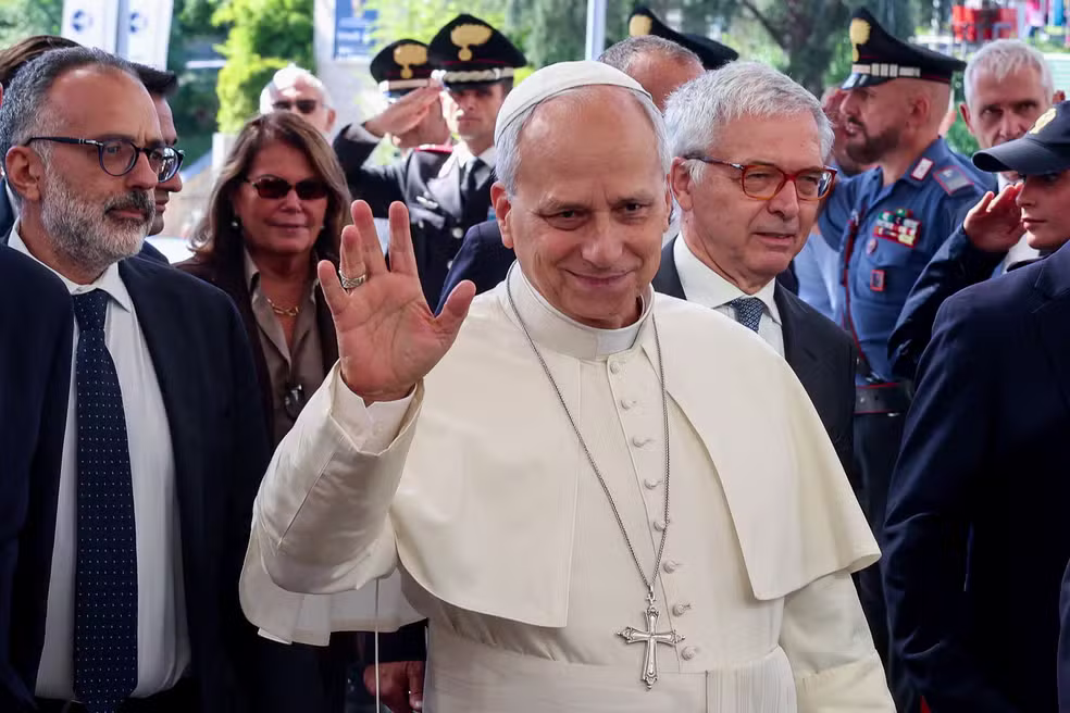 Papa Leão XVI antes da cirurgia para remoção de um nódulo pulmonar, em Roma.