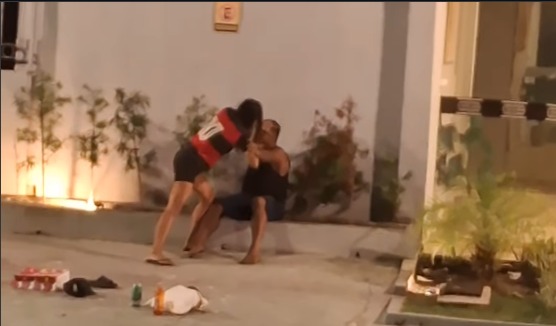 Briga entre casal chama atenção de moradores na Avenida Duque de Caxias, em Belém