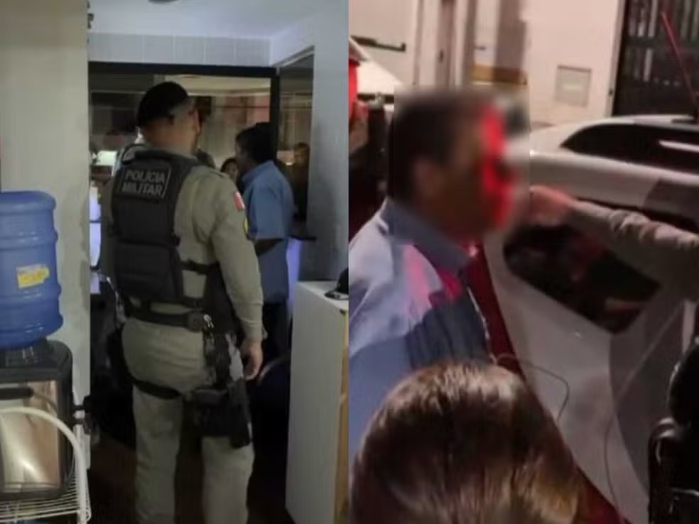Ele foi levado ao local junto com a panela utilizada no ato, sob alegação de desacato, após supostamente demorar a abrir o portão para os policiais.