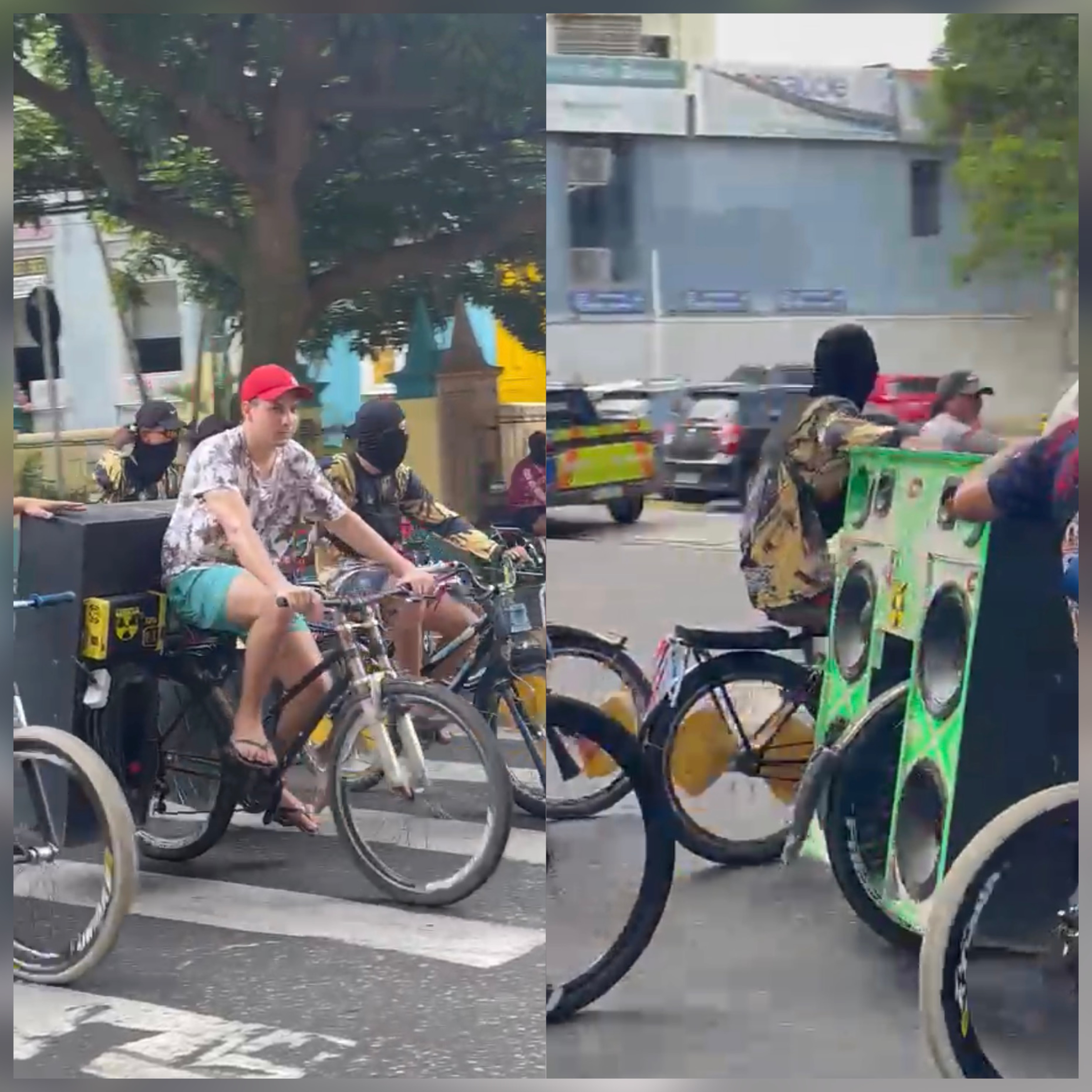 Rapaz chamou atenção ao pedalar pelas ruas com uma caixa de som, misturando os ritmos que fazem parte da cultura paraense à tradicional manifestação religiosa.