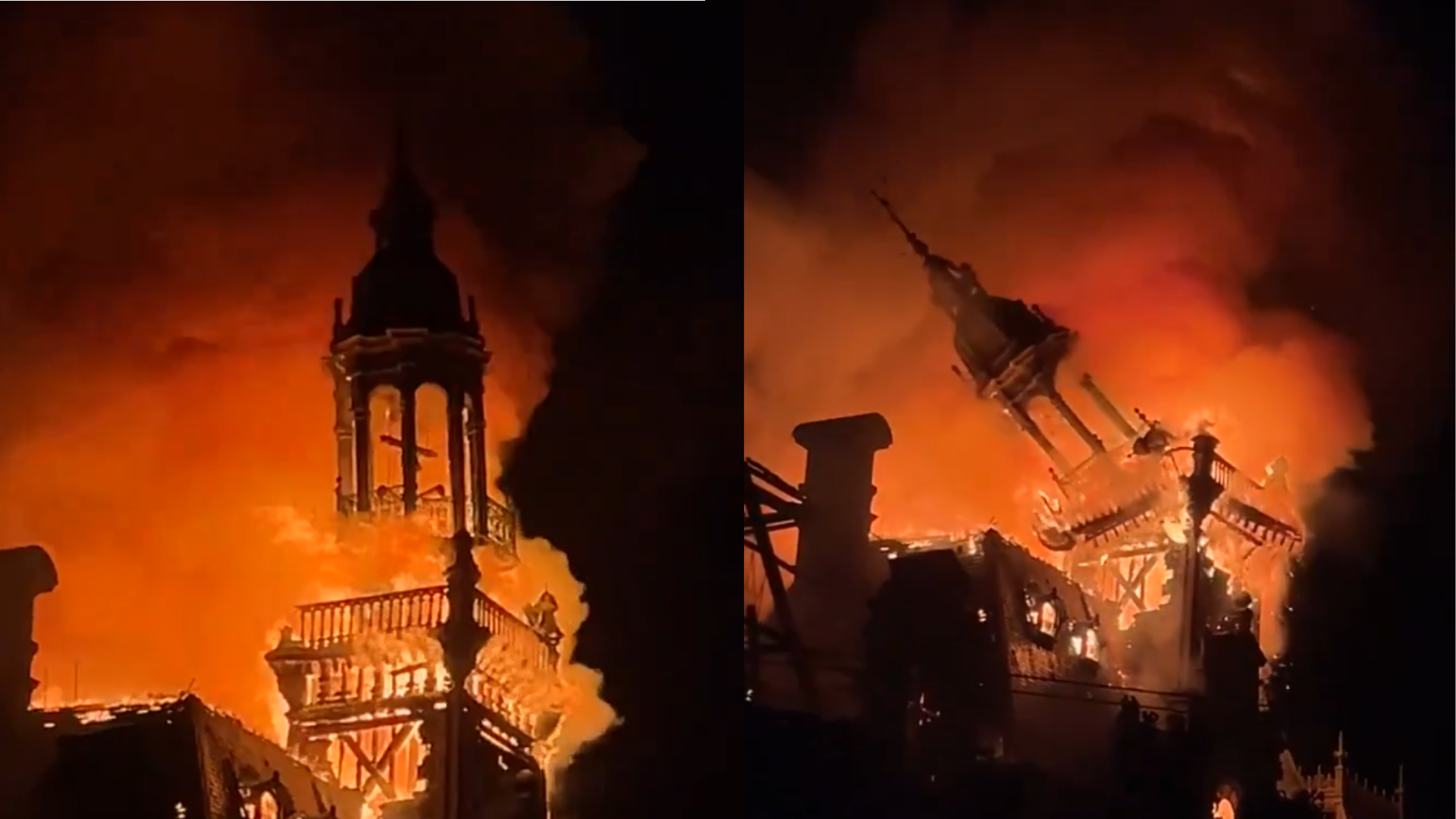 Limoges, na França, após ser incendiado durante protesto.