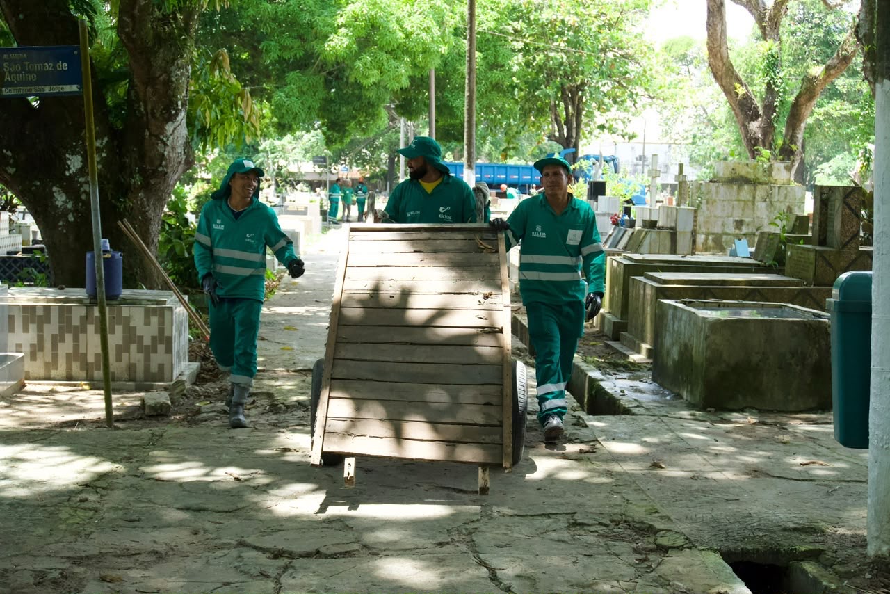 Serviços no São Jorge, Tapanã e Santa Izabel seguem até 30 de outubro, com capinação, varrição e retirada de resíduos

