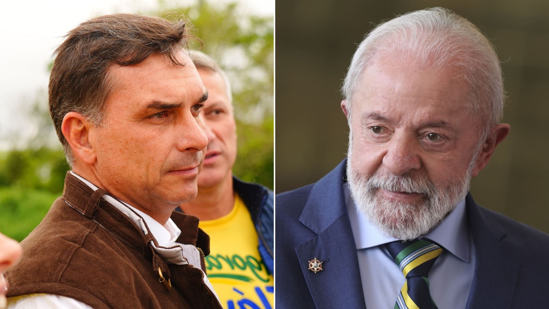 Candidato à Presidência Flávio Bolsonaro (PL) e o presidente Luiz Inácio Lula da Silva (PT).