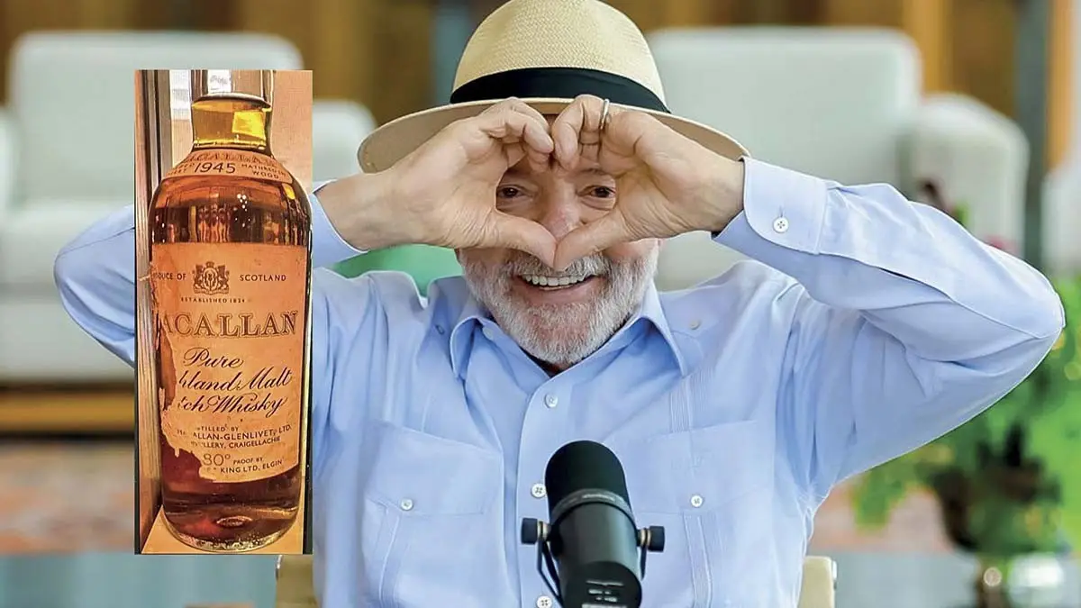 (Conforme a publicação, em outubro de 2024, Vorcaro pediu a um funcionário que localizasse a bebida no exterior. Na mensagem, o banqueiro teria escrito: “Preciso dar pro Lula”.)
