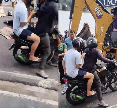 Imagem - Acidente entre moto e trator deixa duas pessoas gravemente feridas em Ananindeua