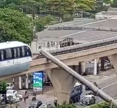 Imagem - Guindaste tomba sobre trilhos e é atingido por trem na zona leste de São Paulo
