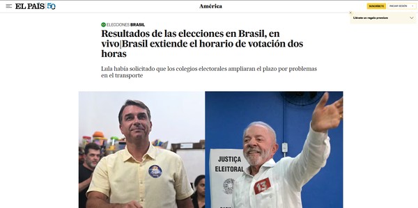 Jornais estrangeiros repercutiram a decisão do ministro Cristiano Zanin, tomada perto do fechamento das urnas, e a suspensão temporária da apuração.