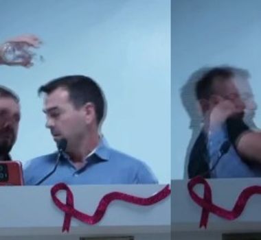 Imagem - Vereadores trocam socos após parlamentar jogar água no rosto de colega durante sessão da câmara no RS