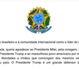 Imagem - Flávio Bolsonaro divulga carta com brasão antigo do Brasil e altera documento três vezes