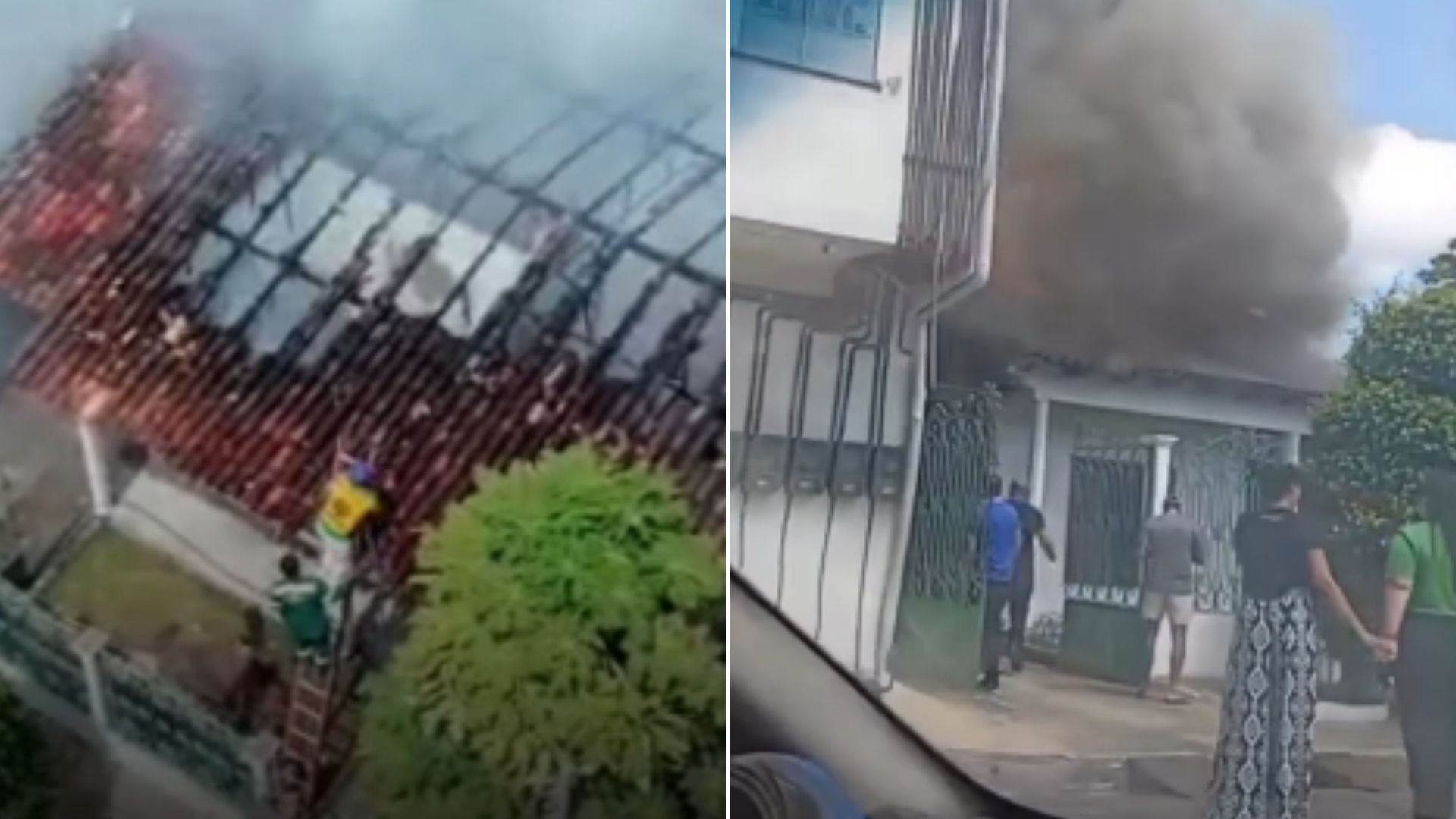 Incêndio atingiu uma casa na manhã desta quarta-feira (28), na Rua Tomé Serrão, entre a Travessa Magalhães Barata e a Travessa da Matriz.