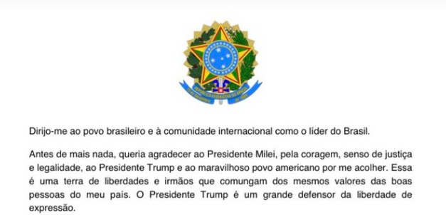 (O documento foi divulgado inicialmente por Paulo Figueiredo, aliado de Flávio que vive nos Estados Unidos.)