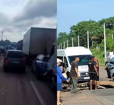 Imagem - Protesto interdita Alça Viária para cobrar leito de mulher em estado grave